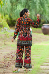 Printed Asymmetric Top With Palazzo Set