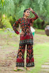 Printed Asymmetric Top With Palazzo Set