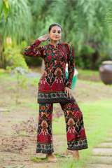 Printed Asymmetric Top With Palazzo Set