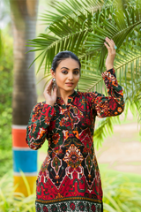 Printed Asymmetric Top With Palazzo Set