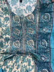 Blue Hand-Embroidered Heavy Anarkali Suit Set