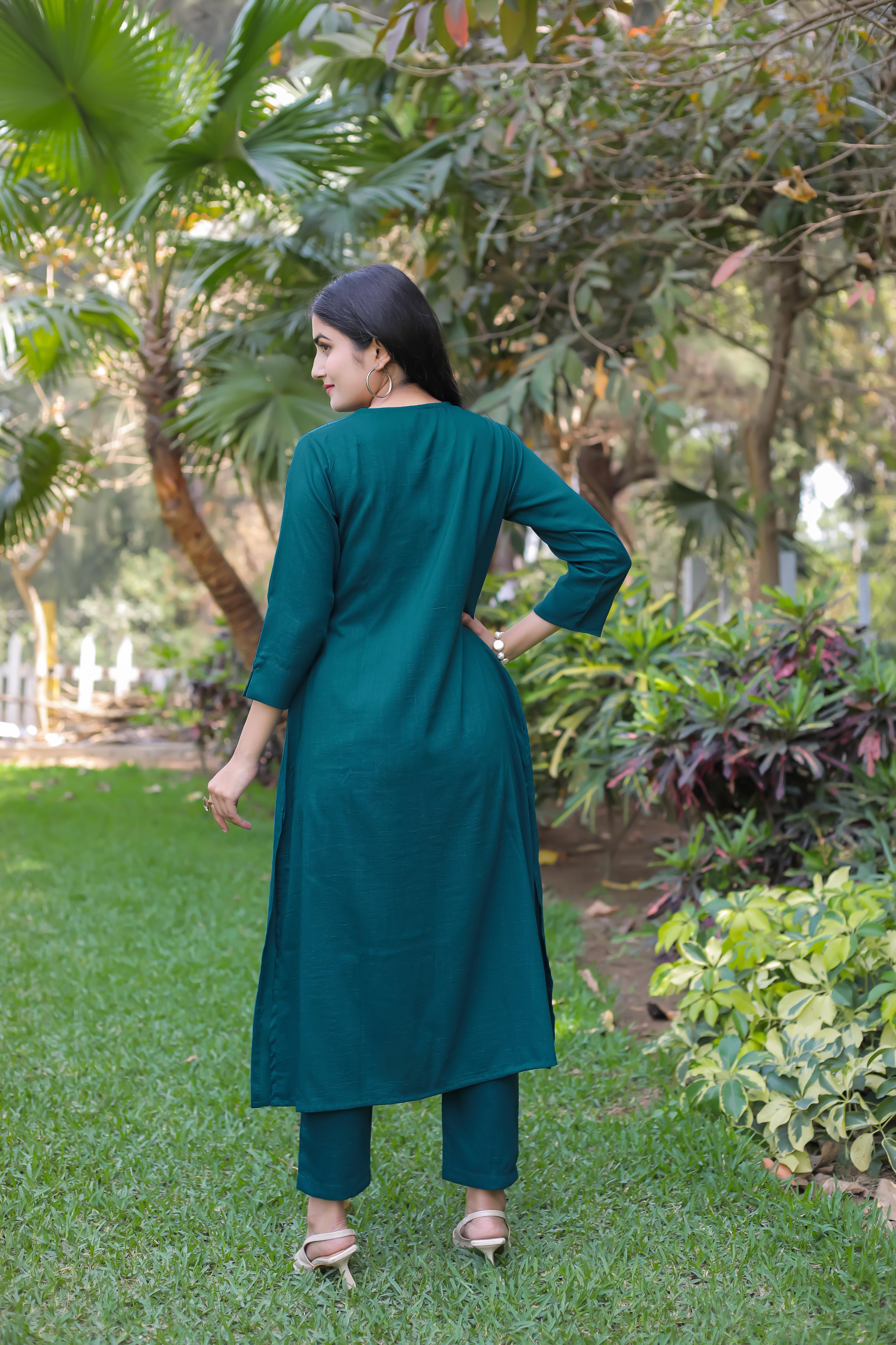Modal Designer Co-ord Set With V-Neckline