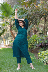Modal Designer Co-ord Set With V-Neckline