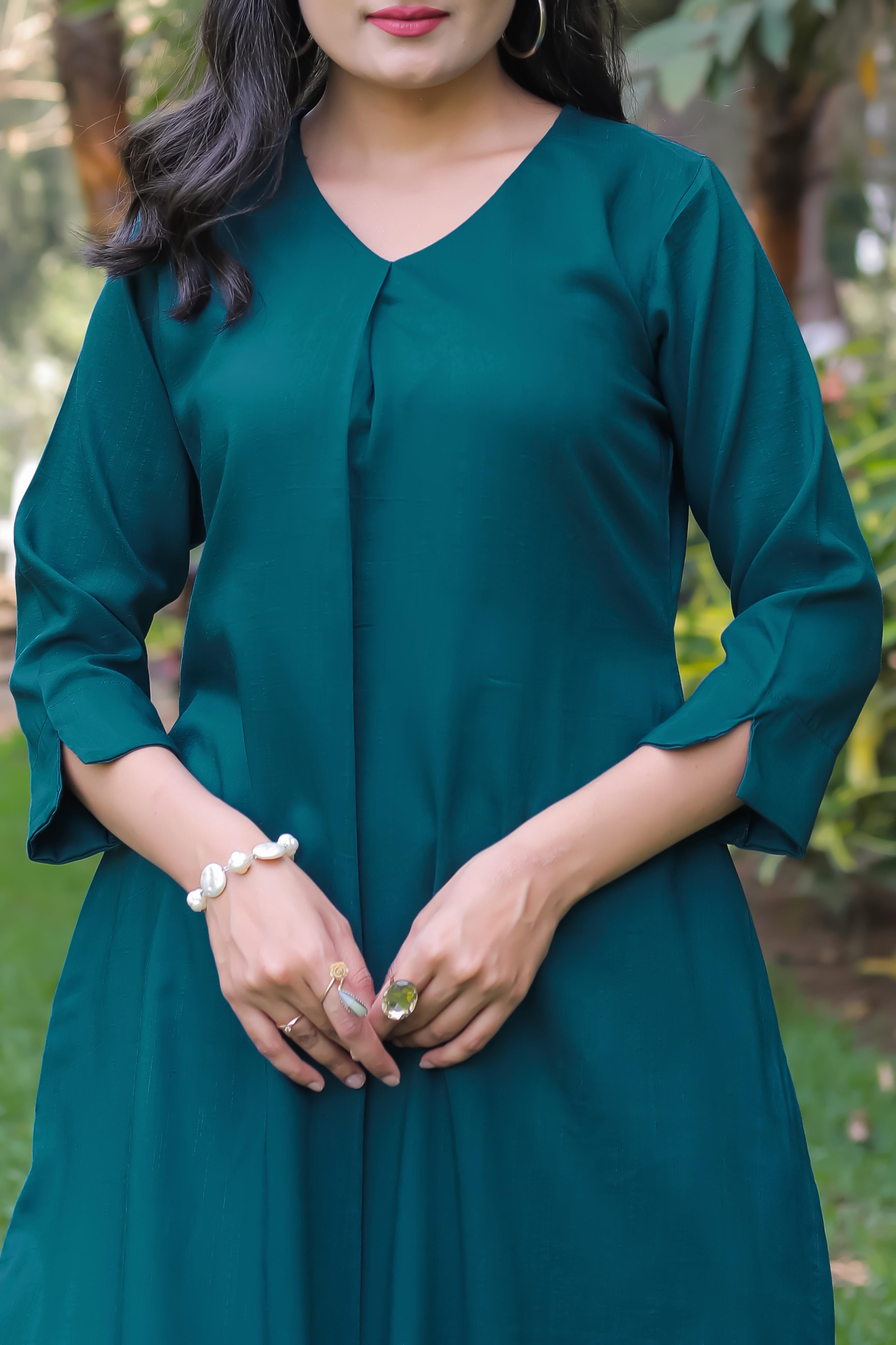 Modal Designer Co-ord Set With V-Neckline