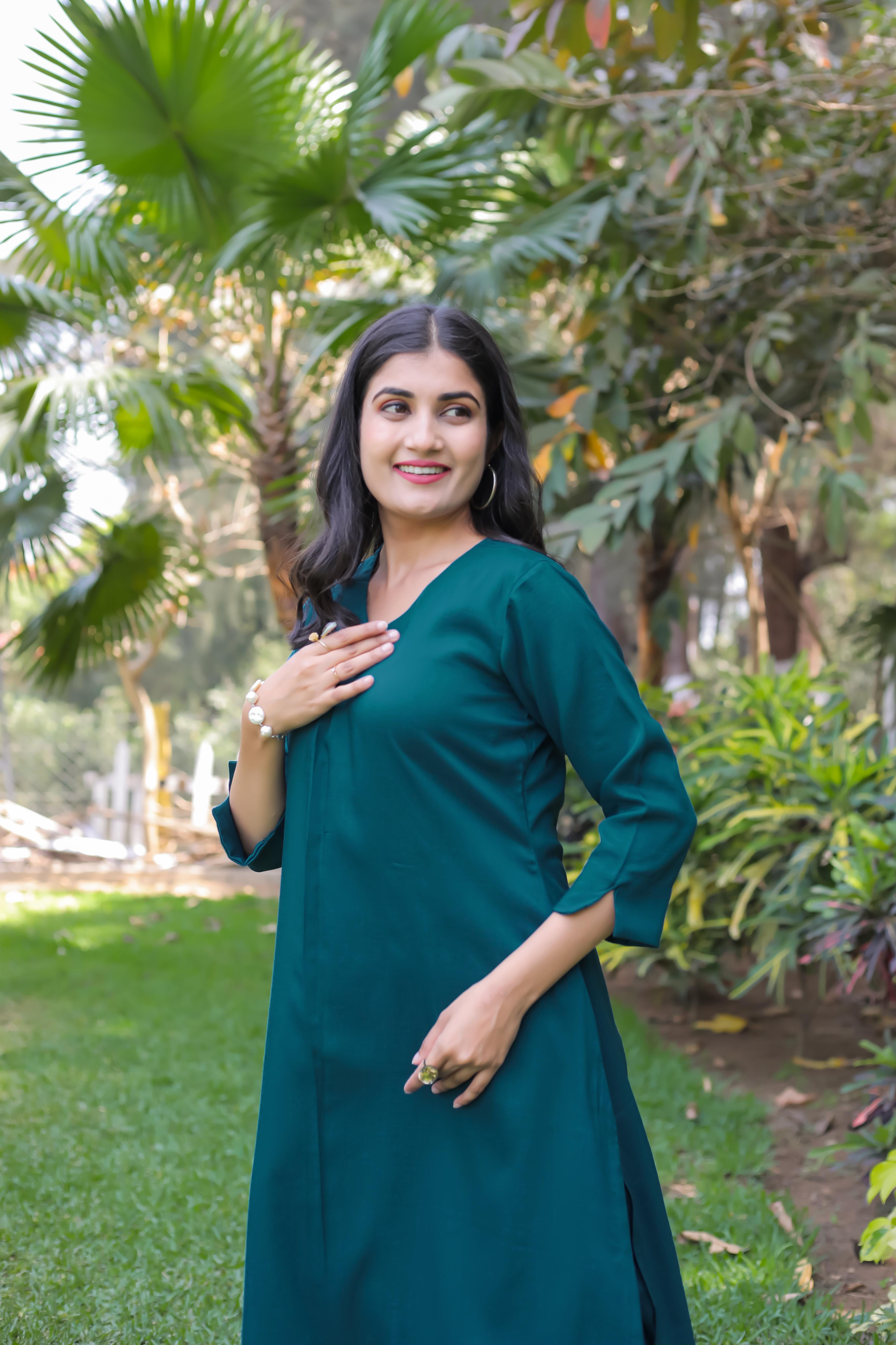 Modal Designer Co-ord Set With V-Neckline