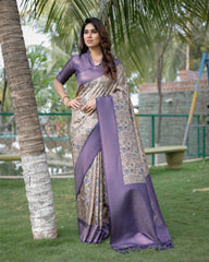 Gorgeous Soft Banarasi Silk Purple Saree