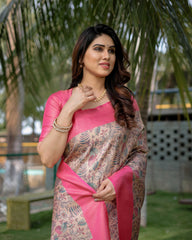 Gorgeous Soft Banarasi Silk Pink Saree