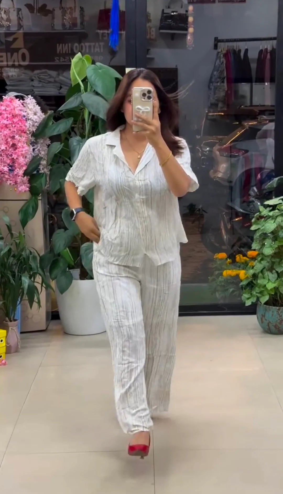 Pink Pure Linen Co-ord Set