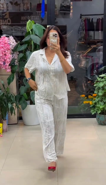 White Pure Linen Co-ord Set