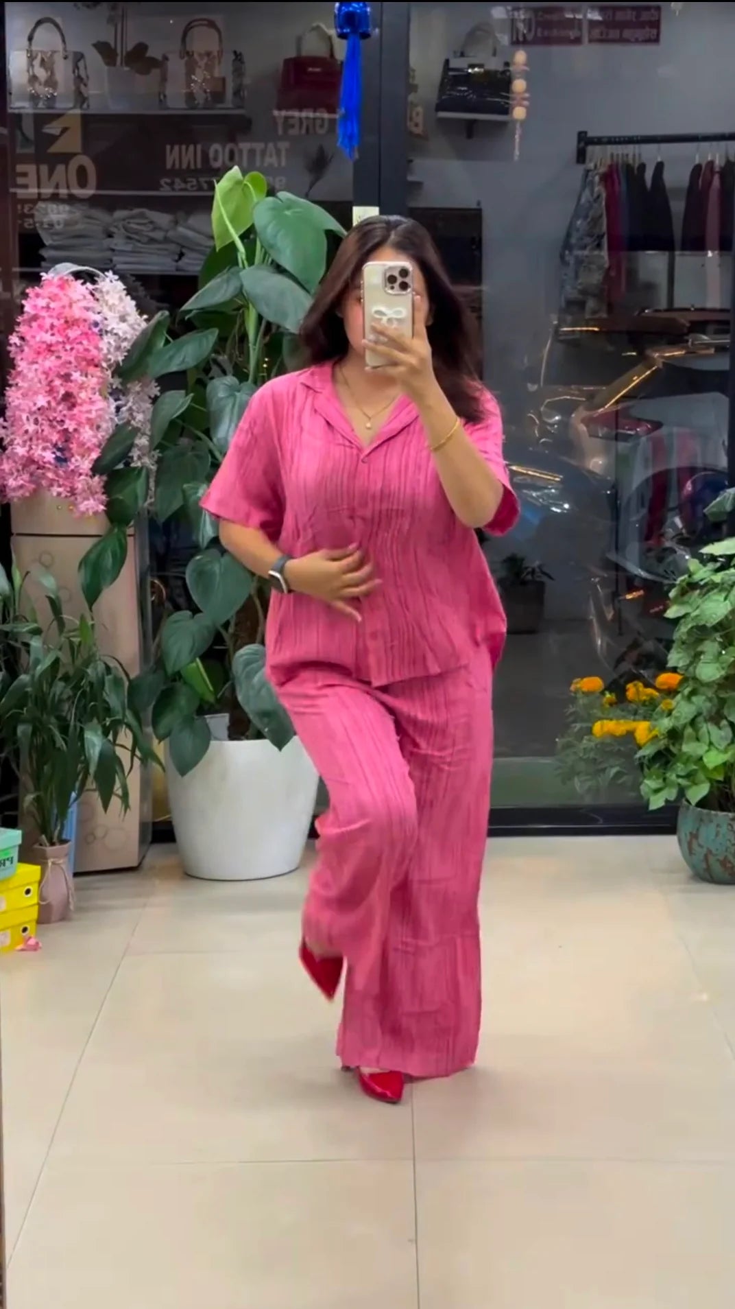 Pink Pure Linen Co-ord Set