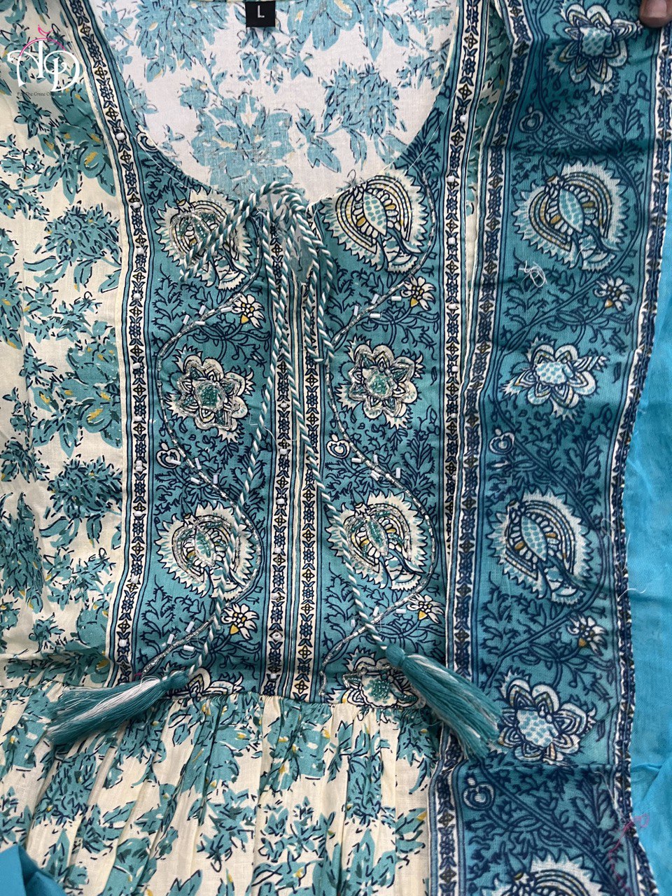 Blue Hand-Embroidered Heavy Anarkali Suit Set